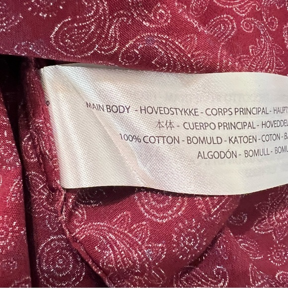 Ariat Men’s Medium Burgundy Paisley Button-Up Shirt • 100% Cotton • Wrinkle-Free - Picture 8 of 13